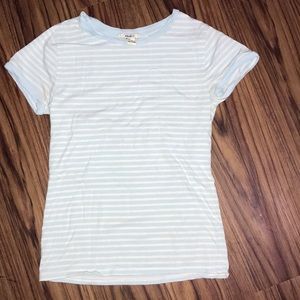 Blue and White striped Forever 21 T-Shirt